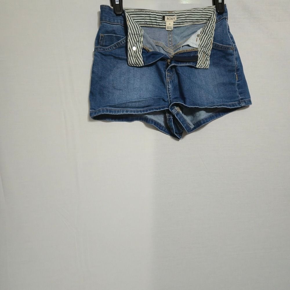 Roxy Blue Jean Shorts High-Waisted Classic - Picture 3 of 8